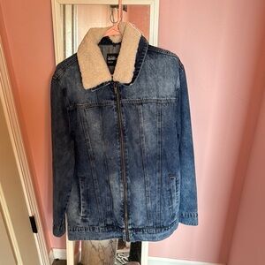 Denim Jacket with Sherpa Collar